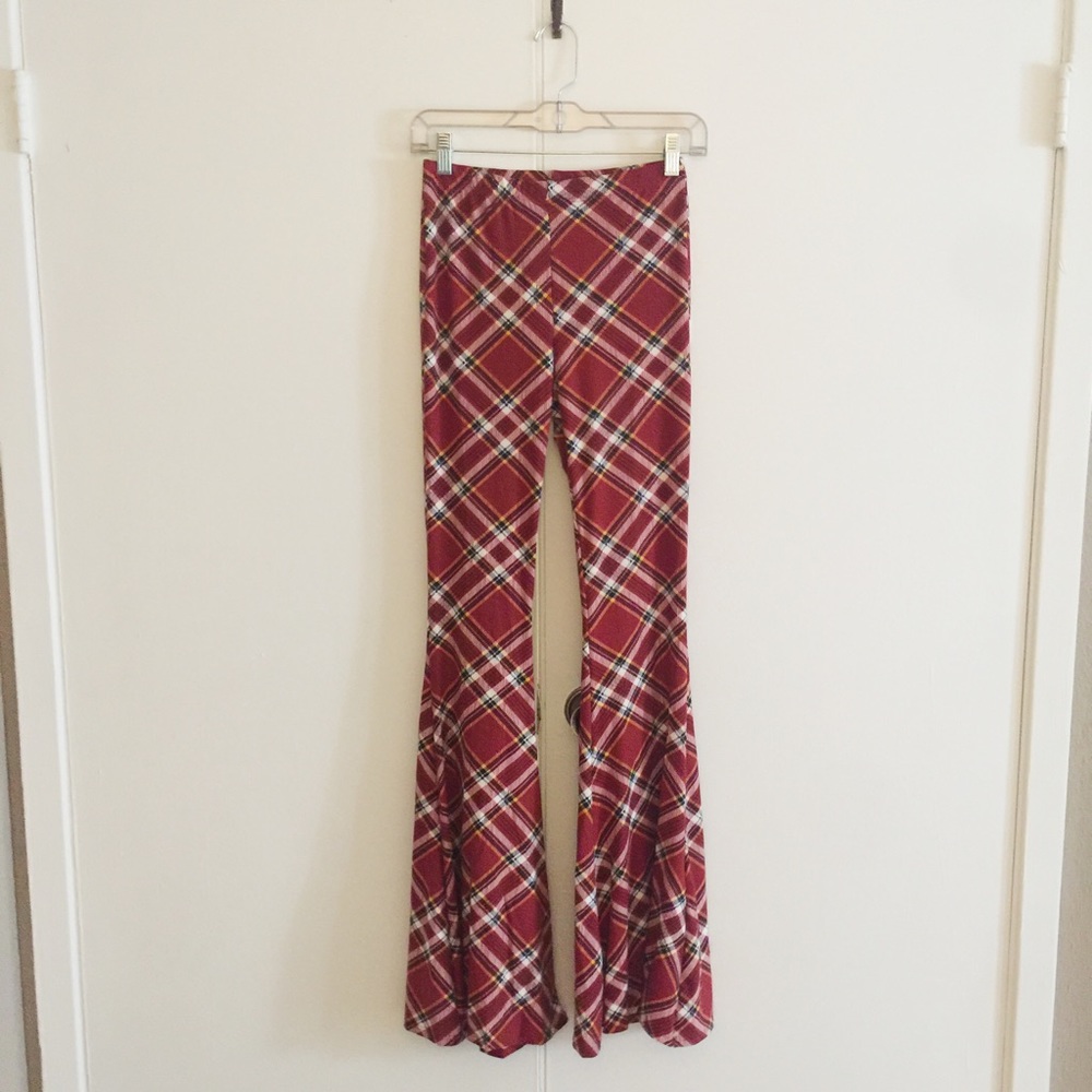 LAST ONE! NWT Forever 21 Plaid Flare Pants - Picture 7 of 8